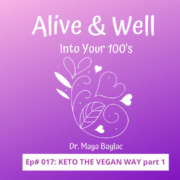 Keto the Vegan Way (Part 1 of 3) Alive and Well Into Your 100s podcast episode with Dr. Maya Baylac